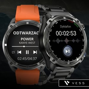 Smartwatch VESS SMARTWATCH MĘSKI ZEGAREK GPS WODOODPORNY ROZMOWY MENU PL 860MAH BLUETOOTH 12