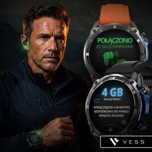 Smartwatch VESS SMARTWATCH MĘSKI ZEGAREK GPS WODOODPORNY ROZMOWY MENU PL 860MAH BLUETOOTH 14