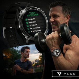 Smartwatch VESS SMARTWATCH MĘSKI ZEGAREK GPS WODOODPORNY ROZMOWY MENU PL 860MAH BLUETOOTH 10
