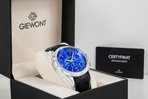 Zegarek Giewont Zegarek Męski Giewont Chronograph Sapphire Srebrno Niebieski GW7650-A3 8
