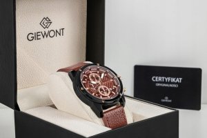 Zegarek Giewont Zegarek Męski Giewont Chronograph Sapphire Czarno Brązowy GW8810-A3 8