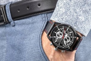 Zegarek Giewont Zegarek Męski Giewont Chronograph Sapphire Czarny GW8810-A1 4