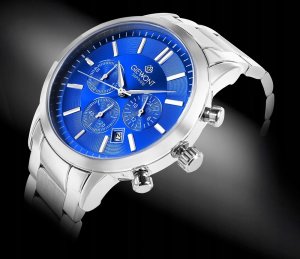 Zegarek Giewont Zegarek Męski Giewont Chronograph Sapphire Srebrno Niebieski GW8510-B3 2
