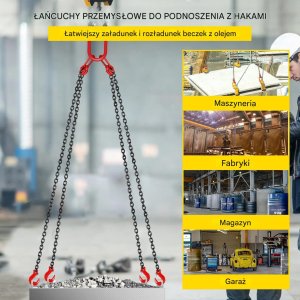 Bradas Łańcuch do podnoszenia 5T G80 304,8cm stalowy z hakami 3