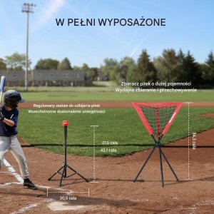 MTuning Siatka treningowa baseball 213x213 cm z ramą zestaw 5