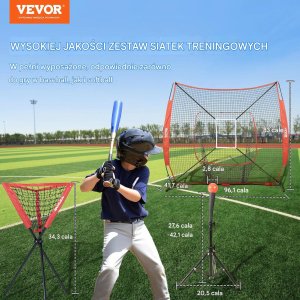 MTuning Siatka treningowa baseball 213x213 cm z ramą zestaw 7