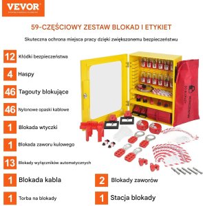 R.E.I.S. Zestaw lockout tagout LOTO 59 el blokady kłódki BHP 3