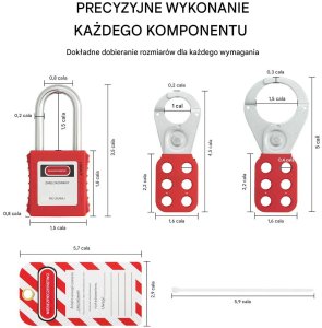R.E.I.S. Zestaw lockout tagout LOTO 59 el blokady kłódki BHP 5