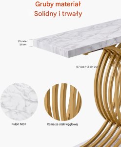 Songmics Stolik konsola wąska do przedpokoju 100cm metalowa do salonu 3