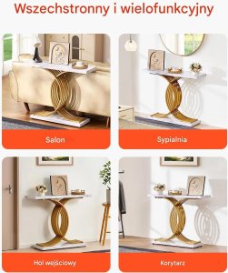 Songmics Stolik konsola wąska do przedpokoju 100cm metalowa do salonu 7