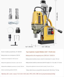 Wiertarka Nutool Wiertarka magnetyczna 1200W regulacja obrotów do metalu 2