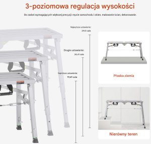 Royal Catering Podest roboczy regulowany składany 180kg malowanie 6