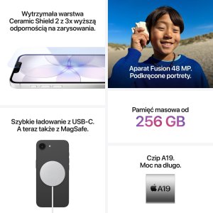 Smartfon Apple iPhone 17e 5G 8/512GB Czarny  (MHRY4) 6
