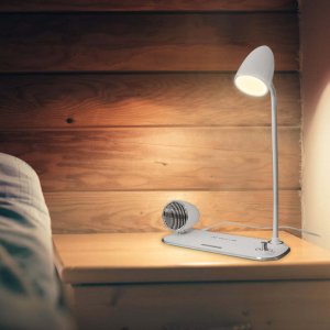 Lampka biurkowa Tellur Tellur Nostalgia Wireless Desk Charger  Bluetooth Speaker  Desk Lamp white 5949120004343 3