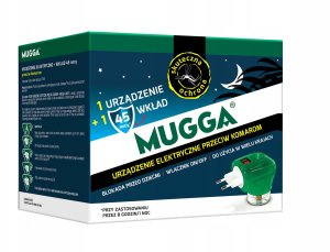 Mugga Urządzenie elektryczne z wkładem na komary Mugga 45 nocy 35ml + 4x Wkład płyn na komary Mugga 45 nocy 35ml 2