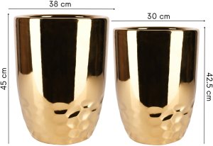 Direct Home and Garden Zestaw 2 szt Osłonka ceramiczna TEMA złoty 2
