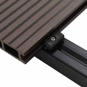 vidaXL vidaXL Deska Tarasowa 4 pcs Ciemny brąz Kompozyt drewniano-plastikowy 7