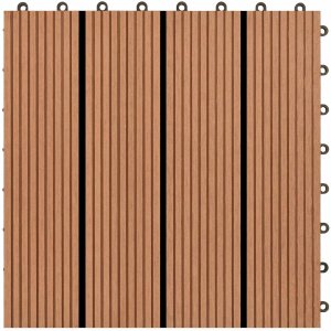 vidaXL vidaXL Płytka Tarasowa 11 pcs Brązowy 30 x 30 cm 6