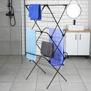 Vilde Suszarka na pranie metalowa czarna pionowa 61x58x136cm VILDE 568003 3