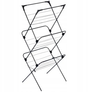 Vilde Suszarka na pranie metalowa czarna pionowa 61x58x136cm VILDE 568003 4