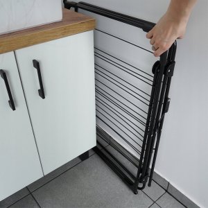 Vilde Suszarka na pranie metalowa czarna pionowa 61x58x136cm VILDE 568003 9