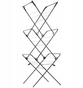 Vilde Suszarka na pranie metalowa czarna pionowa 61x58x136cm VILDE 568003 10