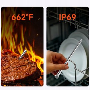 Retoo Termometr kuchenny Meatmeet S Pro z aplikacją Bluetooth do grilla piekarnika wędzarni - szary 3