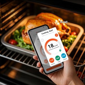 Retoo Termometr kuchenny Meatmeet S Pro z aplikacją Bluetooth do grilla piekarnika wędzarni - szary 10