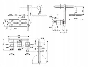 Zestaw prysznicowy KFA 5779-510-22 / KFA / MOZA 316L / ZESTAW PRYSZNICOWY TERMOSTAT PODTYNKOWY 2F ,STAL NIERDZEWNA / 2