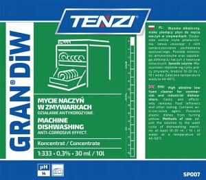 Tenzi Płyn do mycia naczyń w zmywarkach TENZI, Gran Diw, 5l 5