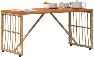 Garden4You vidaXL Stół na Zewnątrz 80 x 40 x 40 cm Stal i poli rattan 3