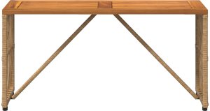 Garden4You vidaXL Stół na Zewnątrz 80 x 40 x 40 cm Stal i poli rattan 5