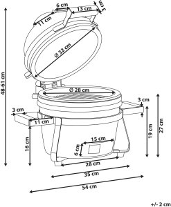 Beliani Mini grill węglowy KAMADO Ceramika Czerwony 3