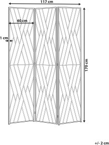Beliani 3-panelowy parawan pokojowy ASOLO Złoty 117 cm 170 cm 3