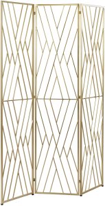 Beliani 3-panelowy parawan pokojowy ASOLO Złoty 117 cm 170 cm 4