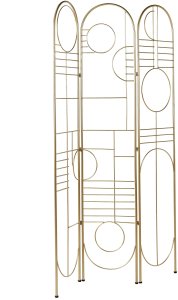Beliani 3-panelowy parawan pokojowy TURANIA Złoty 100 cm 170 cm 4