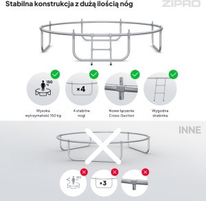 Trampolina ogrodowa Zipro Jump Pro z siatką wewnętrzną 8FT 252cm 6