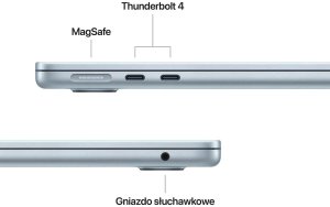 Laptop Apple Apple MacBook Air 13" M5 10-core CPU + 8-core GPU / 16GB RAM / 512GB SSD / Klawiatura US / Błękitny (Sky Blue) 6