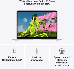Laptop Apple Apple MacBook Air 13" M5 10-core CPU + 8-core GPU / 16GB RAM / 512GB SSD / Klawiatura US / Srebrny (Silver) 5