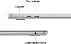 Laptop Apple Apple MacBook Air 13" M5 10-core CPU + 8-core GPU / 16GB RAM / 512GB SSD / Klawiatura US / Srebrny (Silver) 6