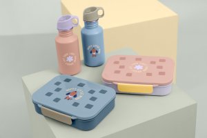 Lassig Lassig Bento Pattern Party Rose/lilac z przegródkami 7