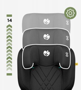 Fotelik samochodowy Ecotoys Fotelik Samochodowy 15-36Kg Isofix Tulano I-Size Czarny Poddupnik 100-150Cm 5