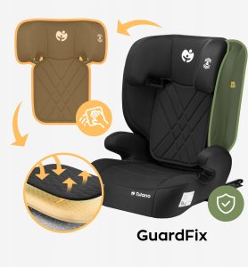 Fotelik samochodowy Ecotoys Fotelik Samochodowy 15-36Kg Isofix Tulano I-Size Czarny Poddupnik 100-150Cm 6