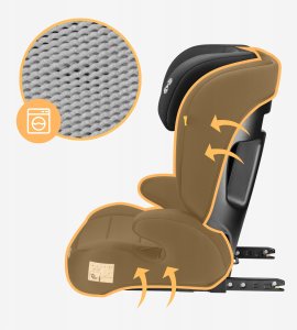 Fotelik samochodowy Ecotoys Fotelik Samochodowy 15-36Kg Isofix Tulano I-Size Czarny Poddupnik 100-150Cm 8