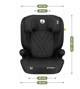 Fotelik samochodowy Ecotoys Fotelik Samochodowy 15-36Kg Isofix Tulano I-Size Czarny Poddupnik 100-150Cm 10