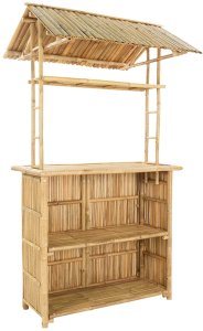 Garden4You Stół barowy na zewnątrz Naturalny 115 x 95 x 214 cm Bambus 5