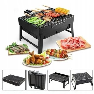 Grill węglowy turystyczny ogrodowy WALIZKA przenośny składany BBQ 7