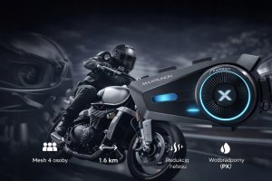Farrot interkom motocyklowy zestaw 2 szt mesh 1.6km bluetooth 5.4 ipx7 anc 120 km/h 4 osoby 1,6km 8