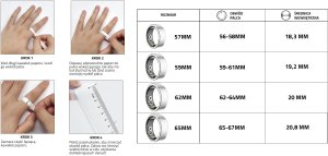 Smart Ring Oura Ring Smartring OneRing 65mm srebrny SR01SL-65 8