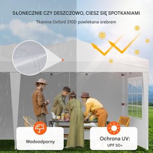 Goodhome Namiot ogrodowy 6x3m składany z 3 ściankami okna regulacja na eventy ogród 4